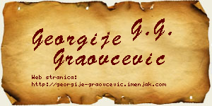 Georgije Graovčević vizit kartica